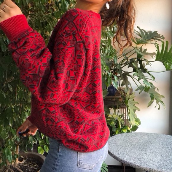 SOLD Chaps | Oversized Fair Isle Knit Sweater - Picture 4 of 9